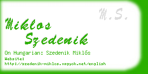 miklos szedenik business card
