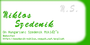 miklos szedenik business card